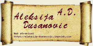Aleksija Dušanović vizit kartica